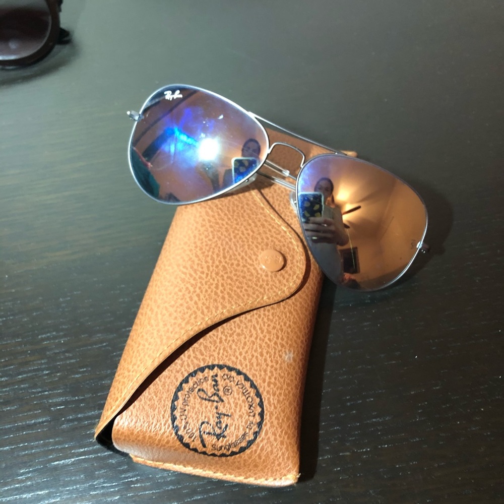 Ray Ban Mirrored Aviator Sunglasses